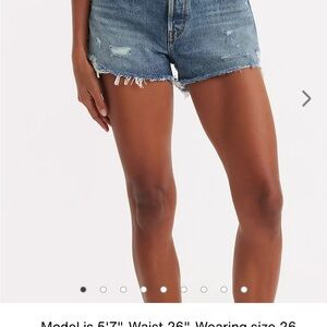 Levi's Blue Jean Shorts Distressed Frayed Hem